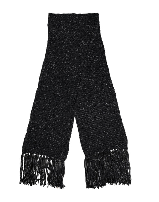Black Cashmere Neck Warmer Wrap Shawl Scarf-Dolce & Gabbana-LabelTerrace.com