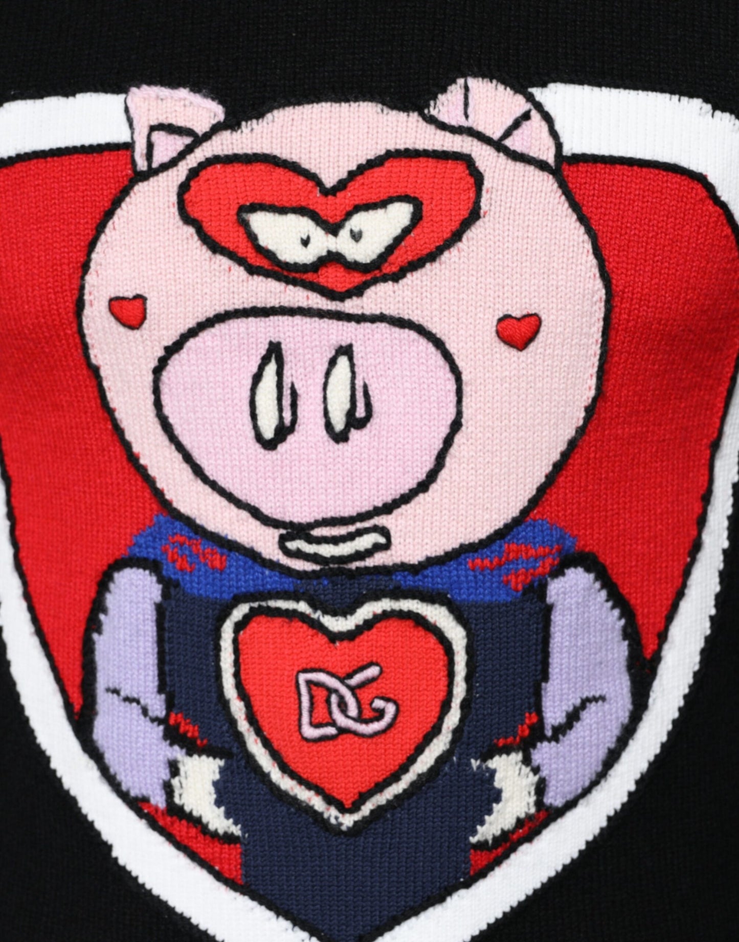 Black Cashmere Pig of the Year Pullover Sweater-Dolce & Gabbana-LabelTerrace.com