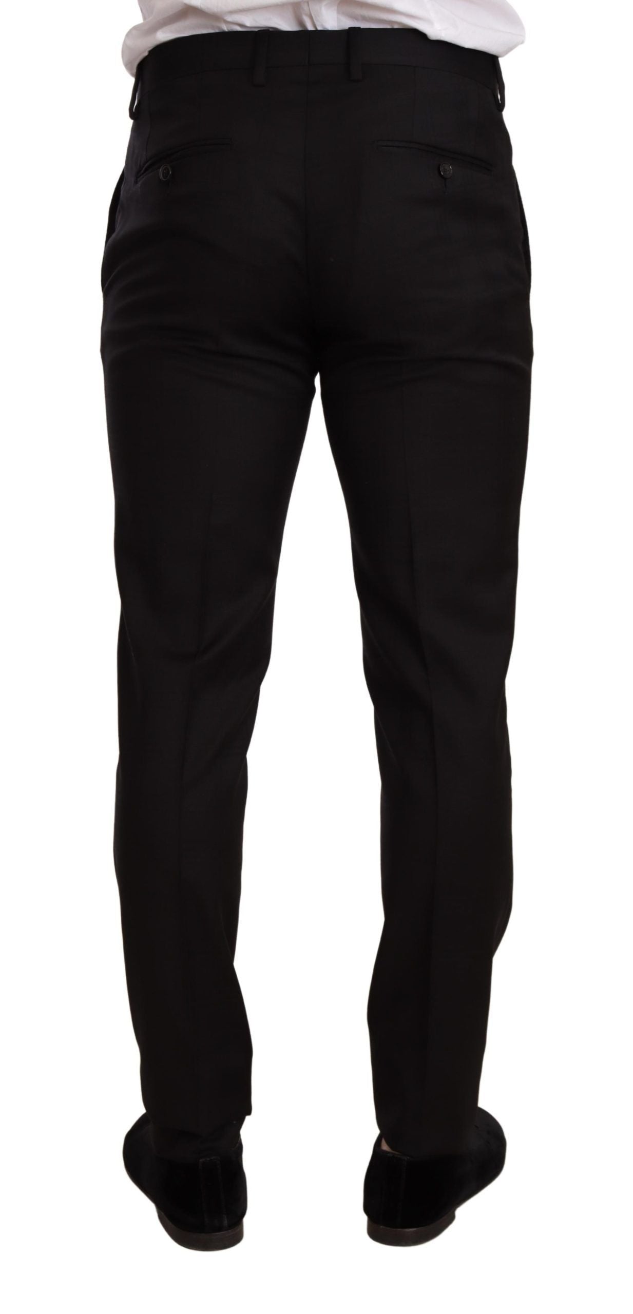 Black Check MARTINI SLIM FIT 2 Piece Suit-Dolce & Gabbana-LabelTerrace.com