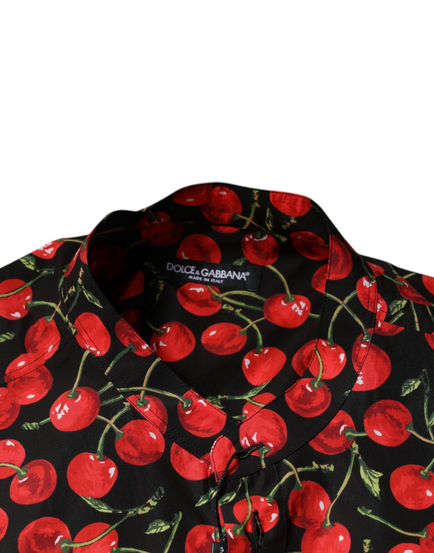 Black Cherry Cotton Button Down Casual Shirt-Dolce & Gabbana-LabelTerrace.com