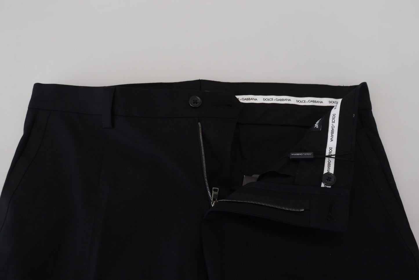 Black Chino Formal Cotton Pants-Dolce & Gabbana-LabelTerrace.com
