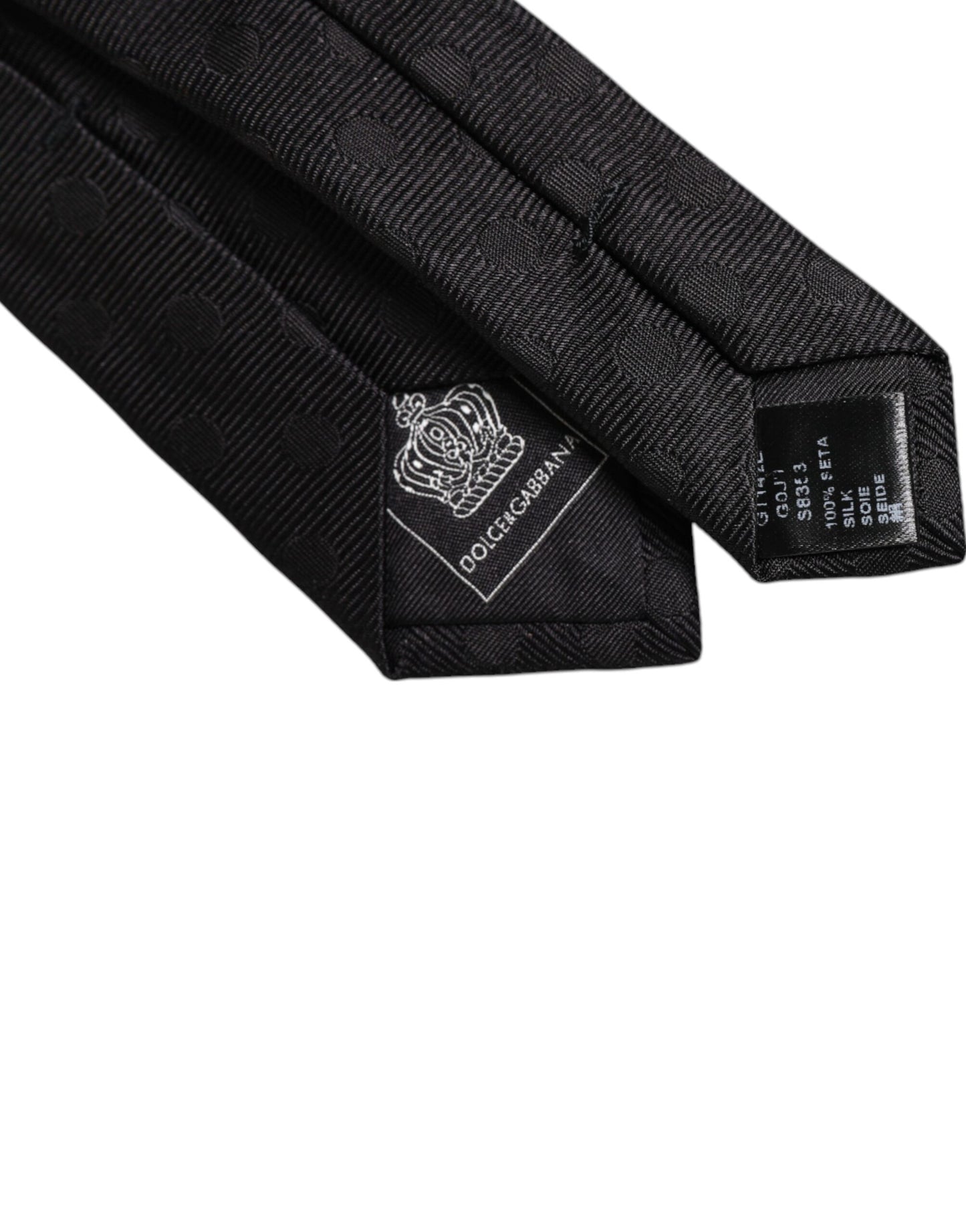 Black Circles Silk Adjustable Necktie Tie-Dolce & Gabbana-LabelTerrace.com