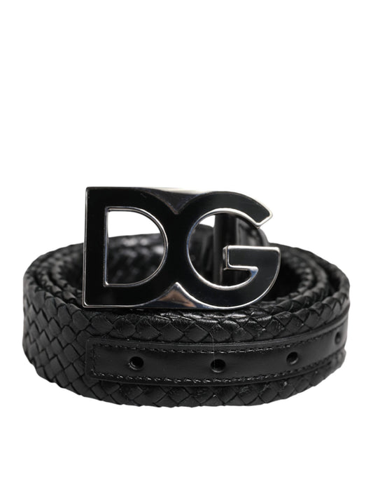Black Classic Leather DG Logo Buckle Belt-Dolce & Gabbana-LabelTerrace.com