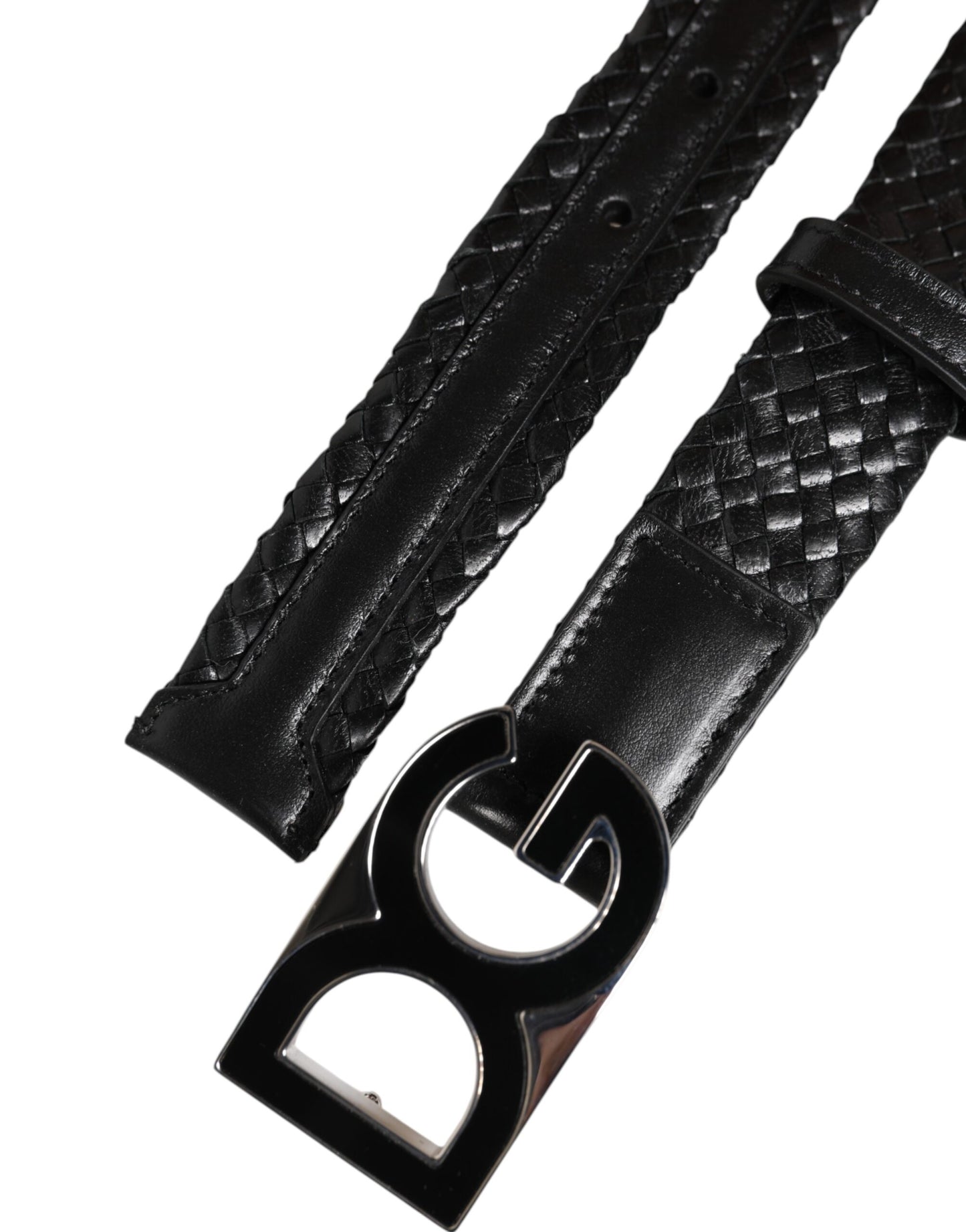 Black Classic Leather DG Logo Buckle Belt-Dolce & Gabbana-LabelTerrace.com