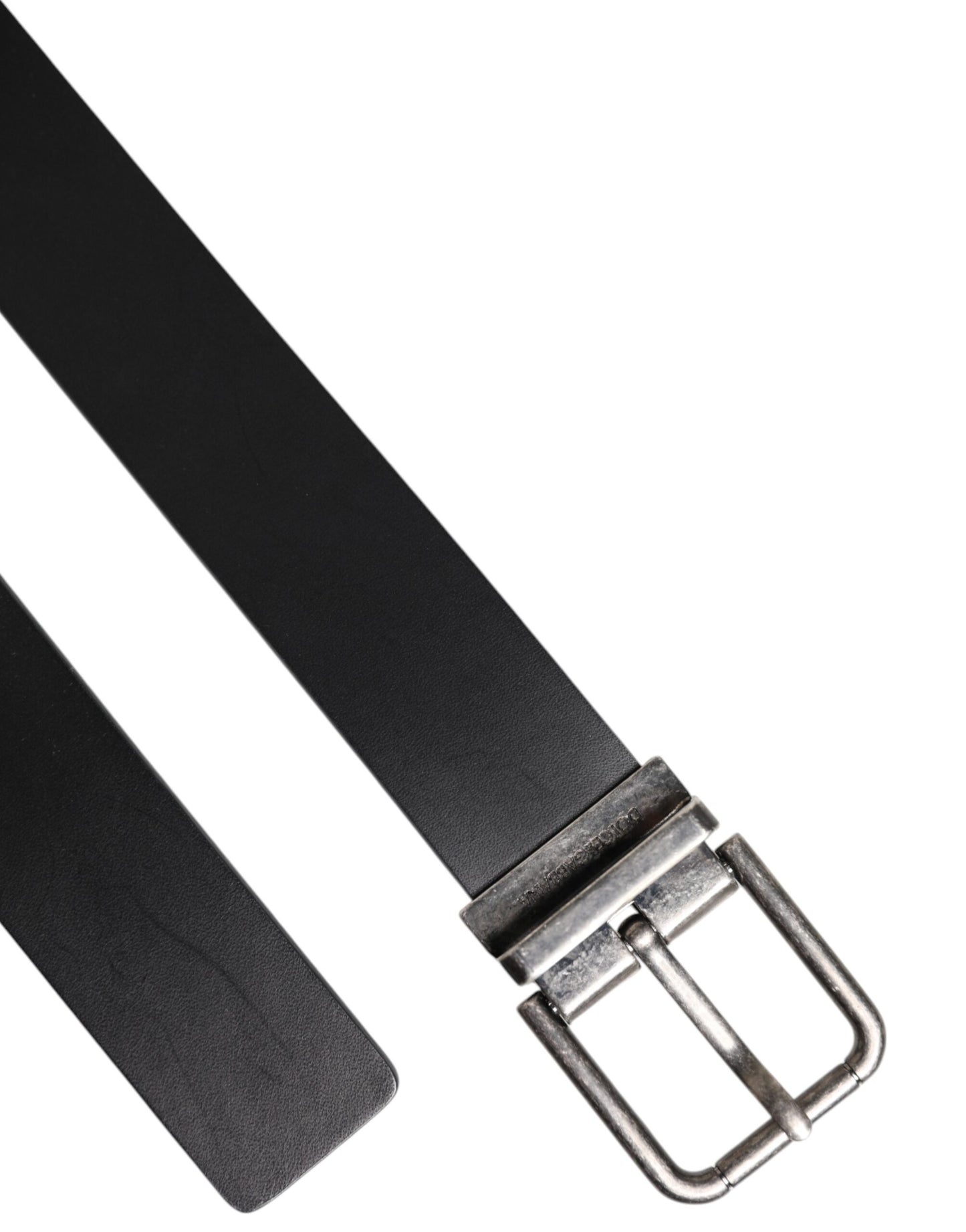 Black Classic Leather Metal Buckle Belt-Dolce & Gabbana-LabelTerrace.com