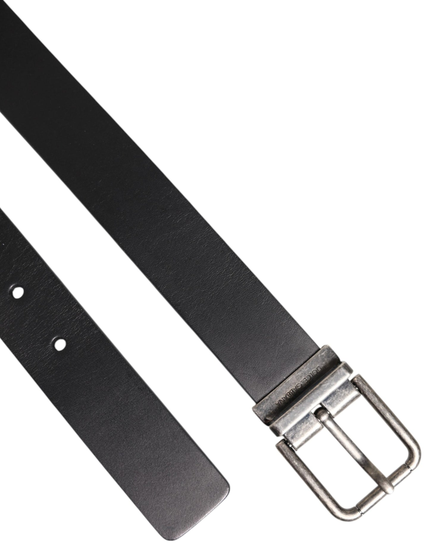 Black Classic Leather Metal Buckle Belt-Dolce & Gabbana-LabelTerrace.com