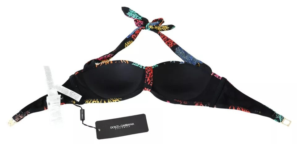 Black Corals Print Swimsuit Beachwear Bikini Top-Dolce & Gabbana-LabelTerrace.com