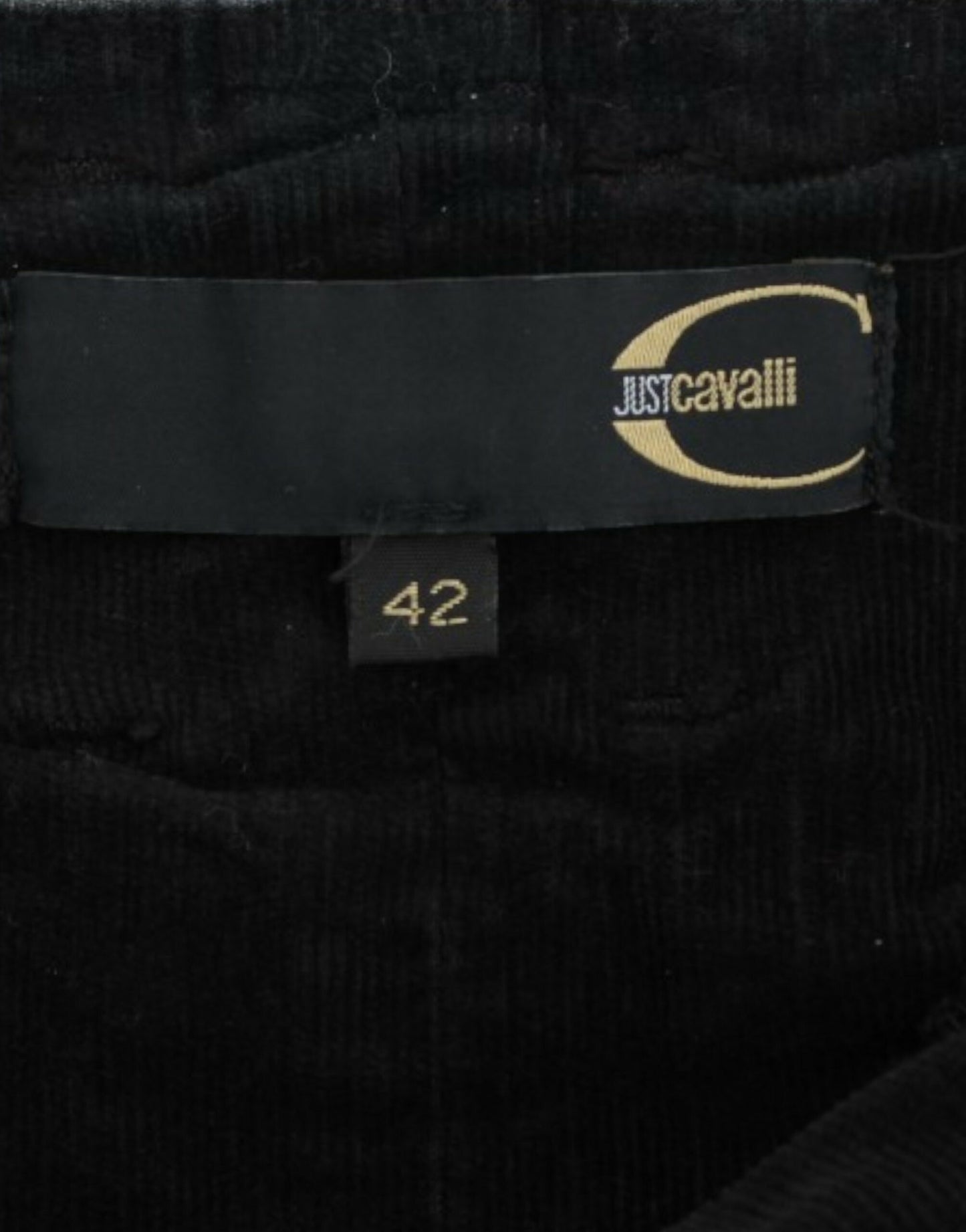 Black Corduroy Pencil Skirt-Cavalli-LabelTerrace.com
