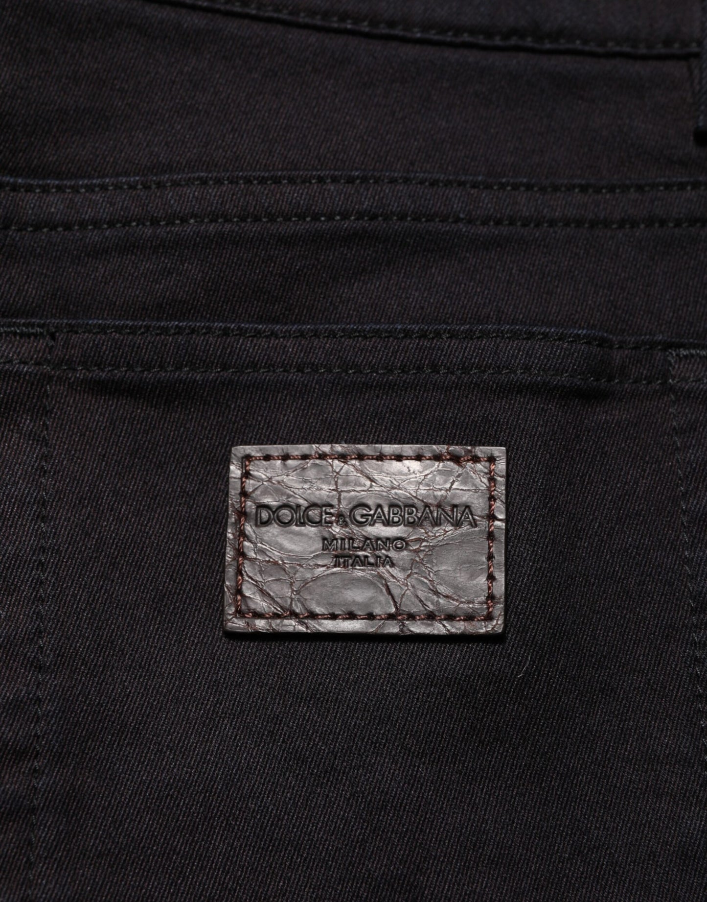 Black Cotton Blend Skinny Men Trouser Pants-Dolce & Gabbana-LabelTerrace.com