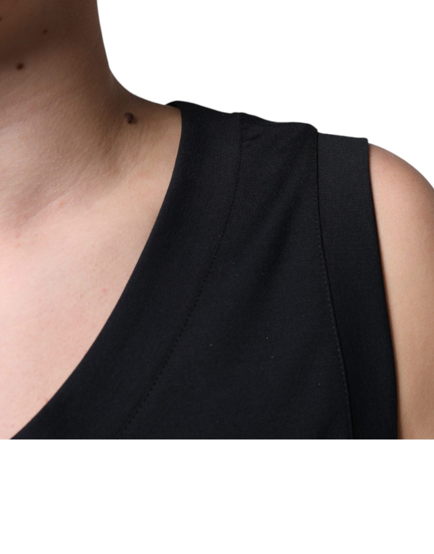 Black Cotton Born To Be Free Sleeveless T-shirt-Dolce & Gabbana-LabelTerrace.com