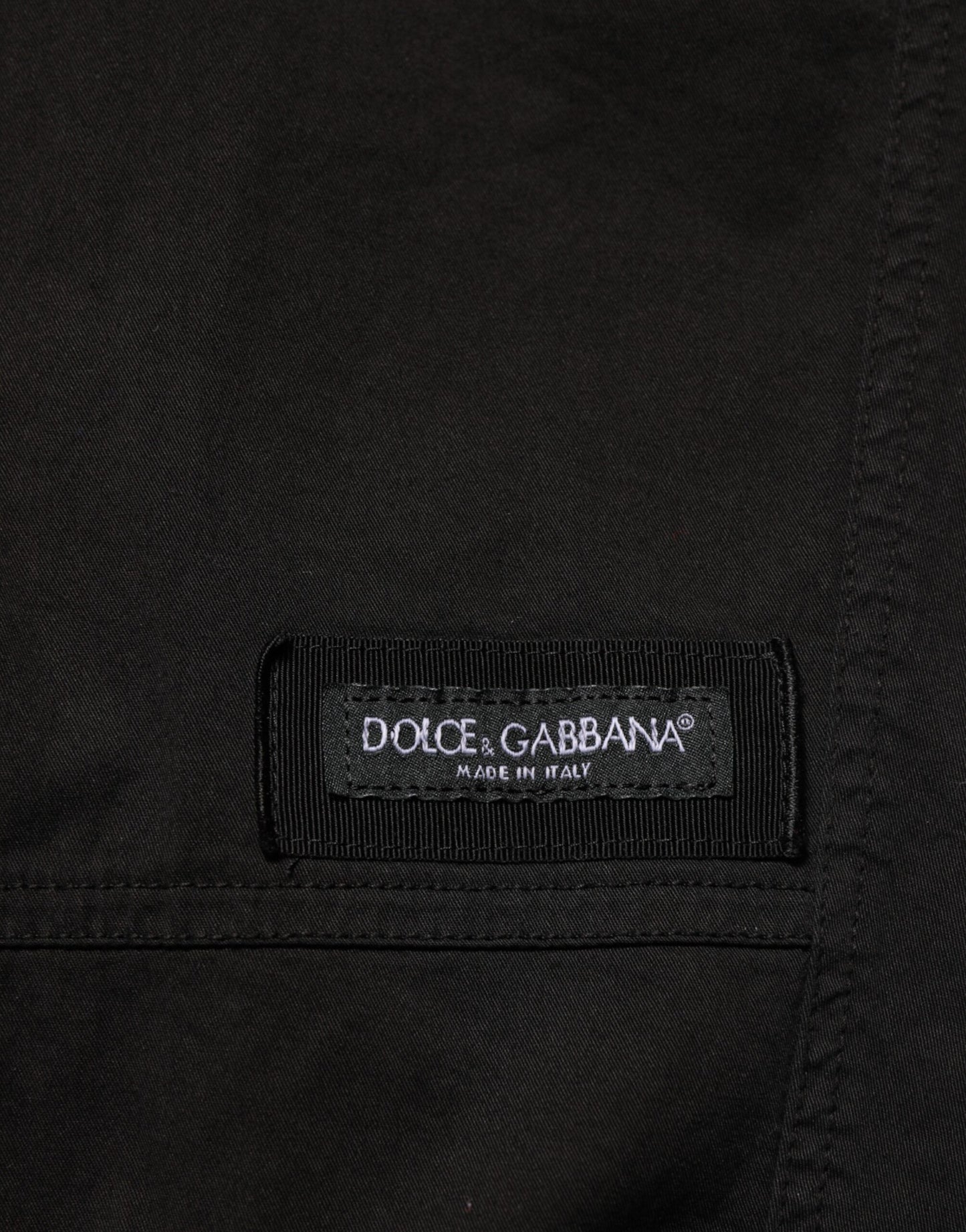 Black Cotton Cargo Jogger Sweatpants Pants-Dolce & Gabbana-LabelTerrace.com
