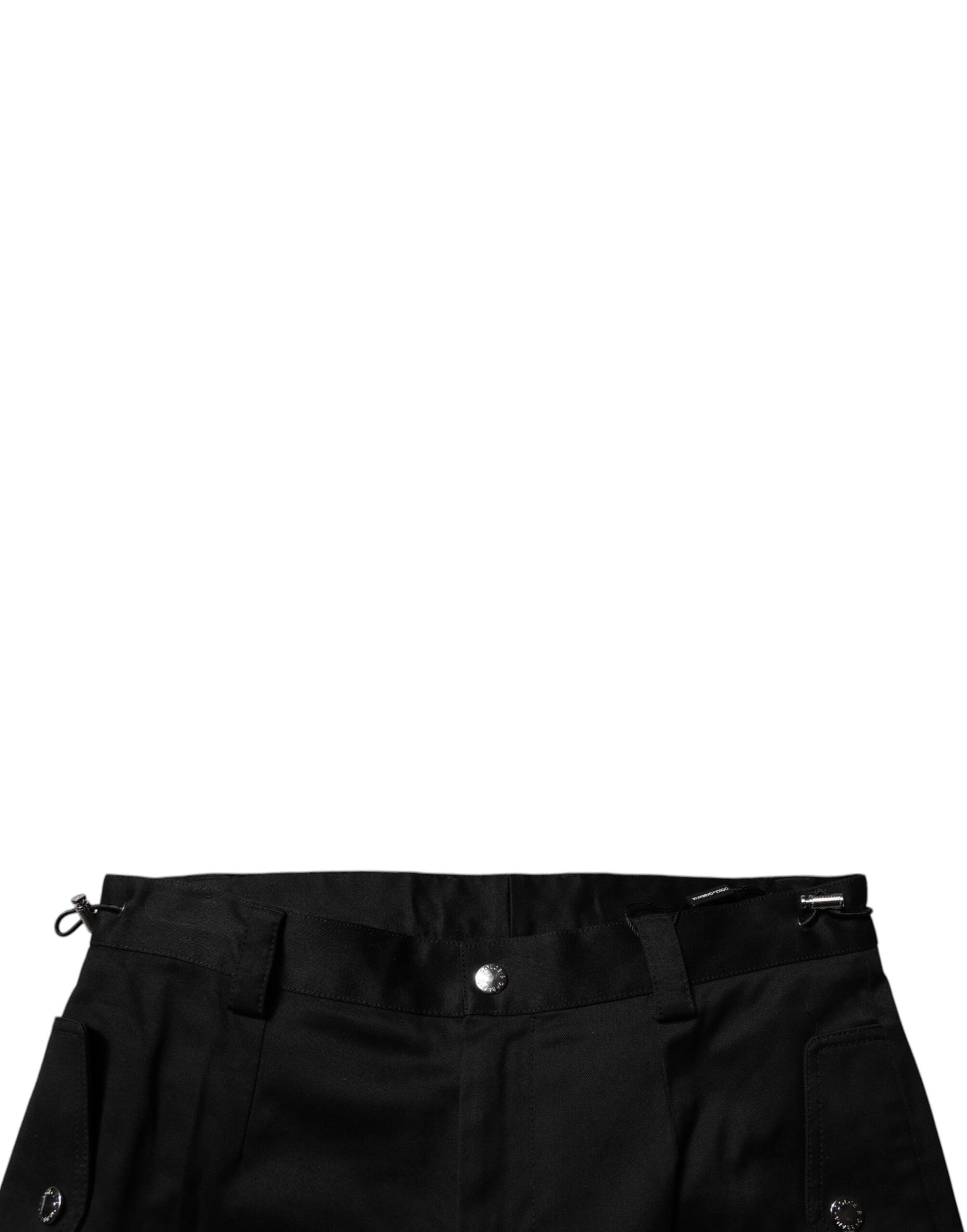 Black Cotton Cargo Tapered Pants-Dolce & Gabbana-LabelTerrace.com
