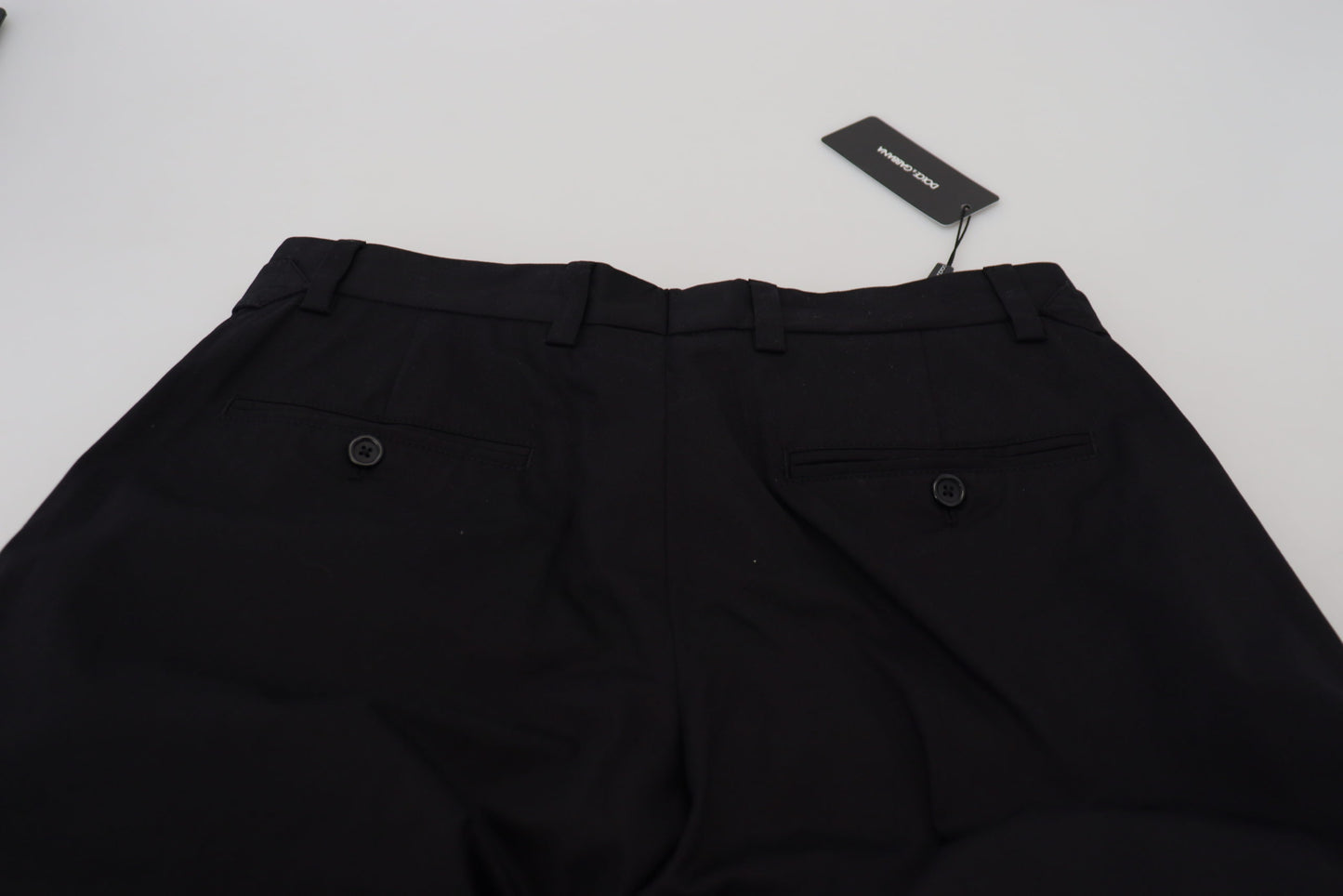 Black Cotton Chino Formal Pants-Dolce & Gabbana-LabelTerrace.com