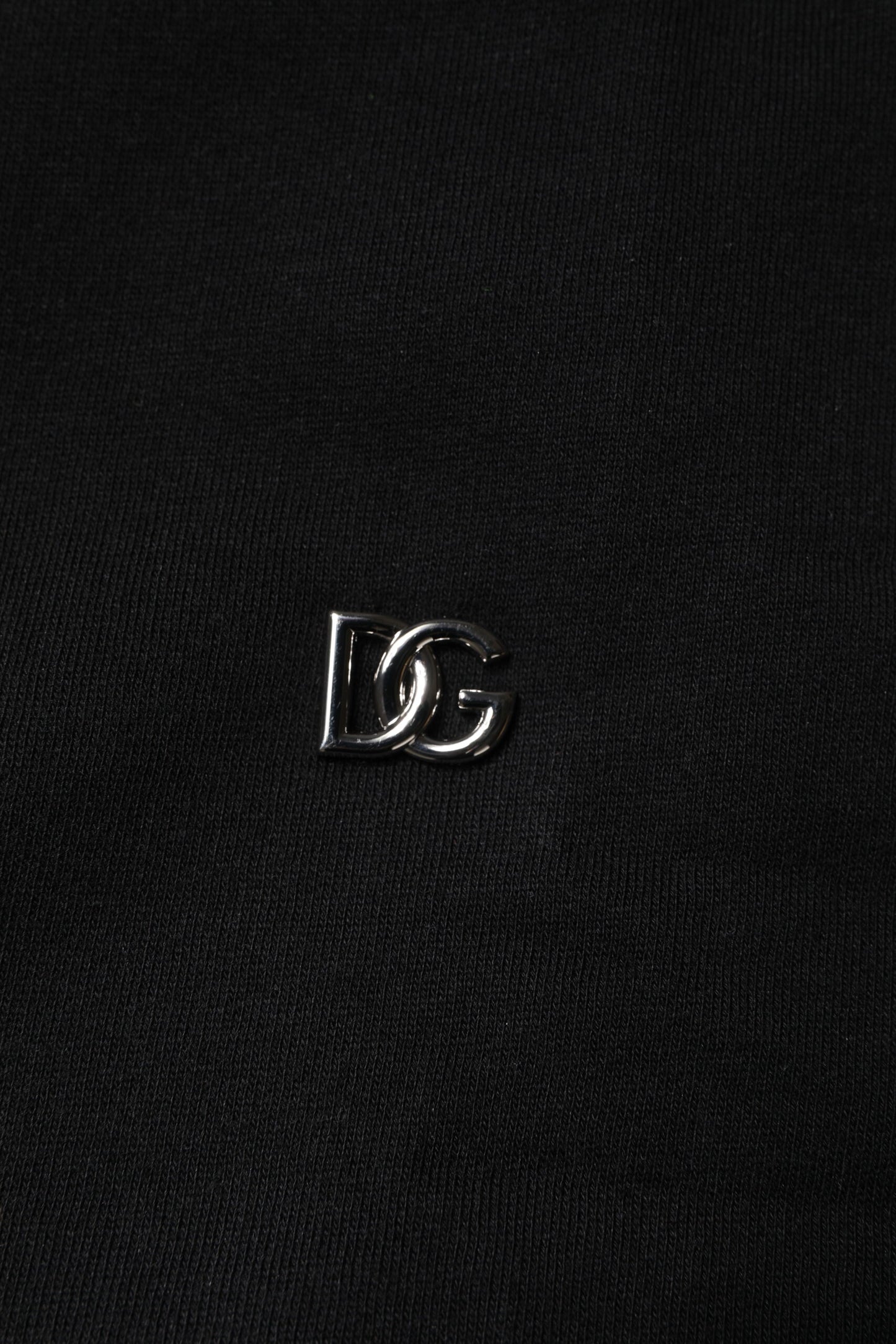 Black Cotton Crew Neck Sweatshirt Sweater-Dolce & Gabbana-LabelTerrace.com