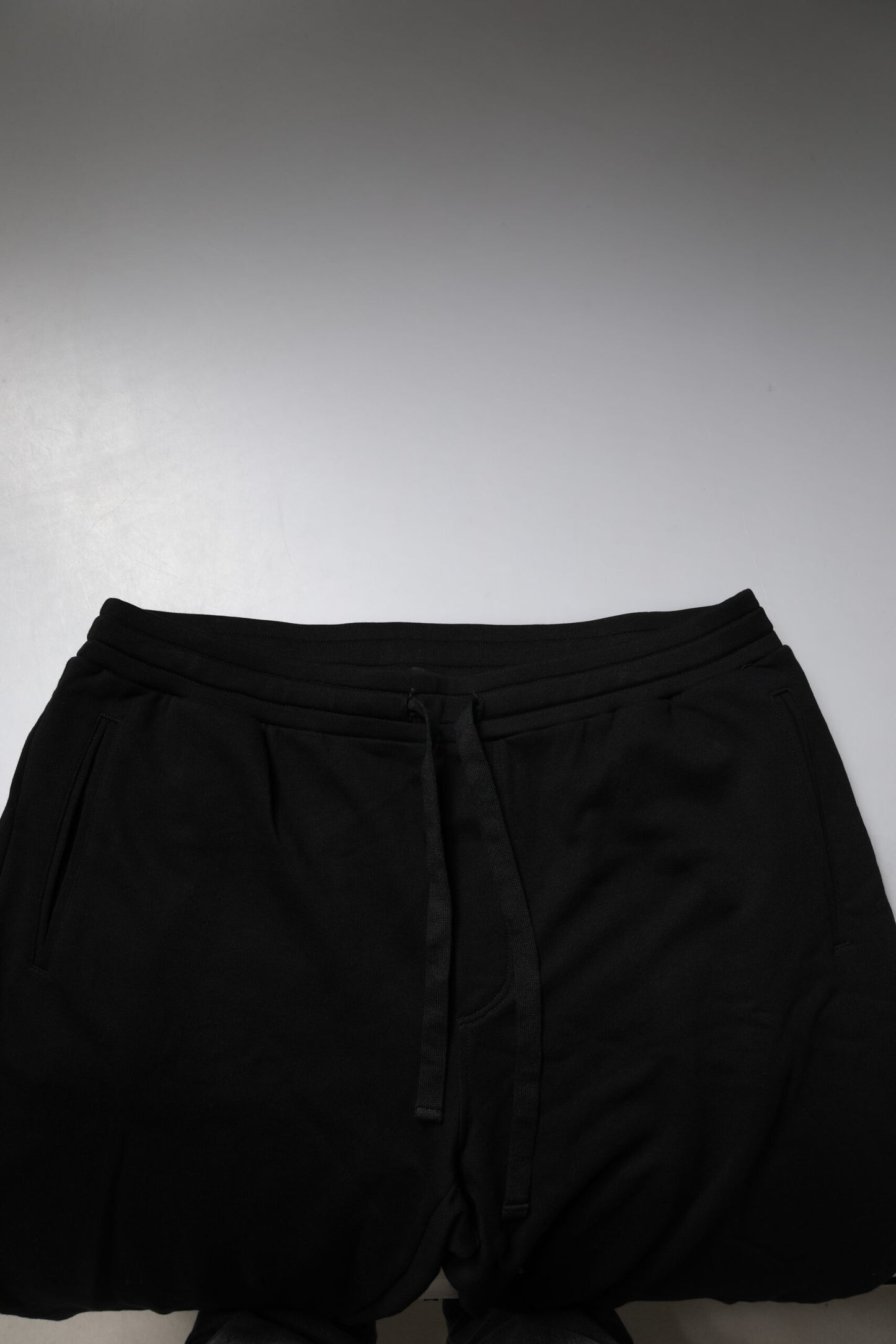 Black Cotton Crown Logo Jogger Pants-Dolce & Gabbana-LabelTerrace.com