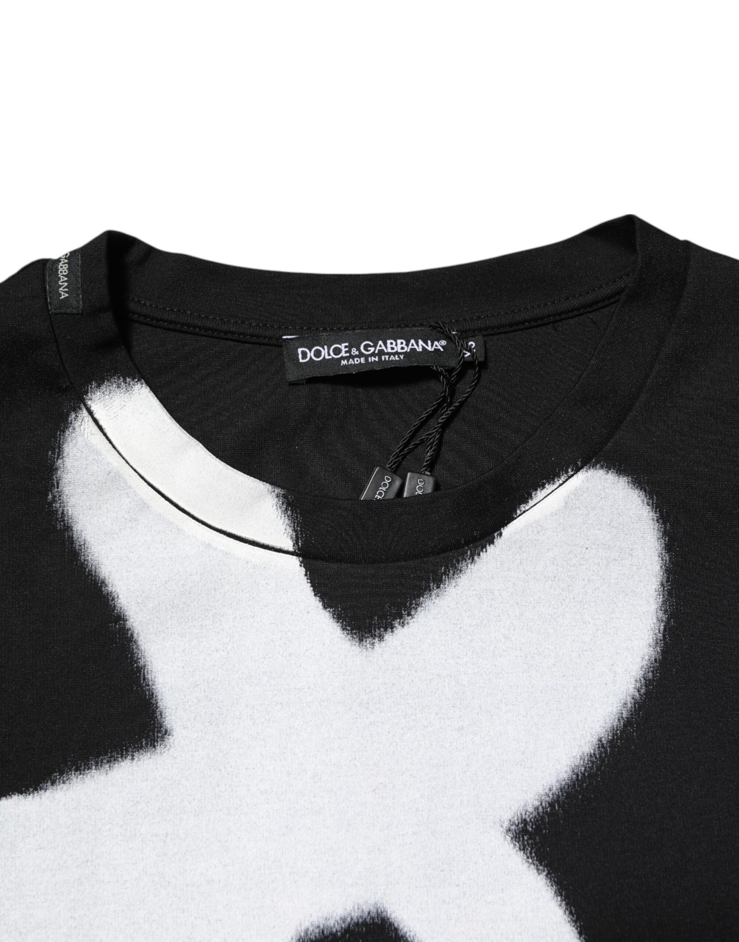 Black Cotton DG Logo Graffiti Short Sleeve T-shirt-Dolce & Gabbana-LabelTerrace.com
