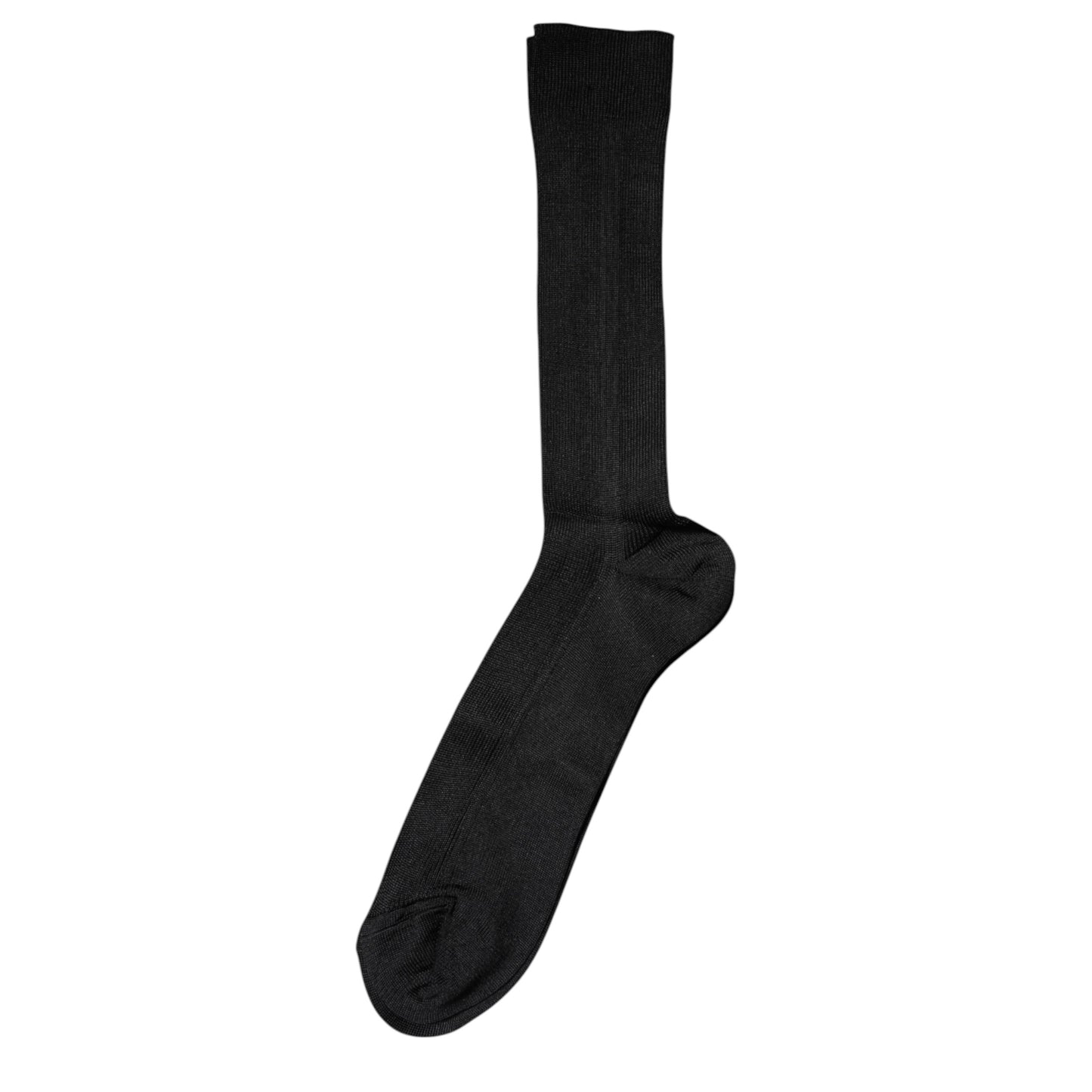 Black Cotton DG Logo Mid Calf Men Socks-Dolce & Gabbana-LabelTerrace.com