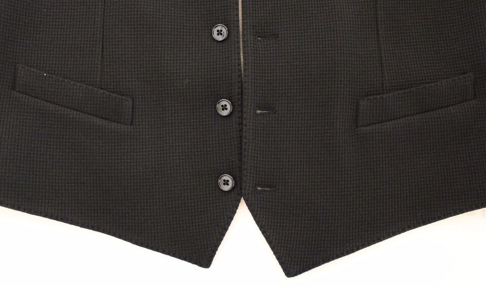 Black Cotton Dress Vest Blazer Jacket-Dolce & Gabbana-LabelTerrace.com