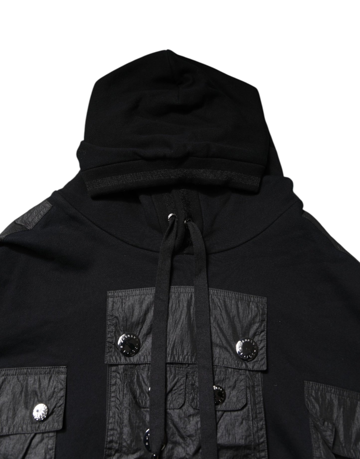 Black Cotton Hooded Sweatshirt Sweater-Dolce & Gabbana-LabelTerrace.com