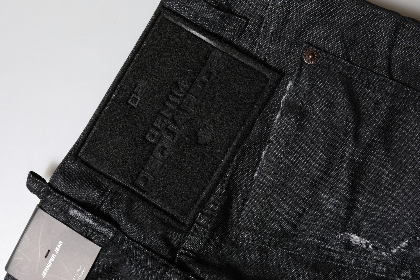 Black Cotton Low Waist Skinny Denim Jeans-Dsquared²-LabelTerrace.com