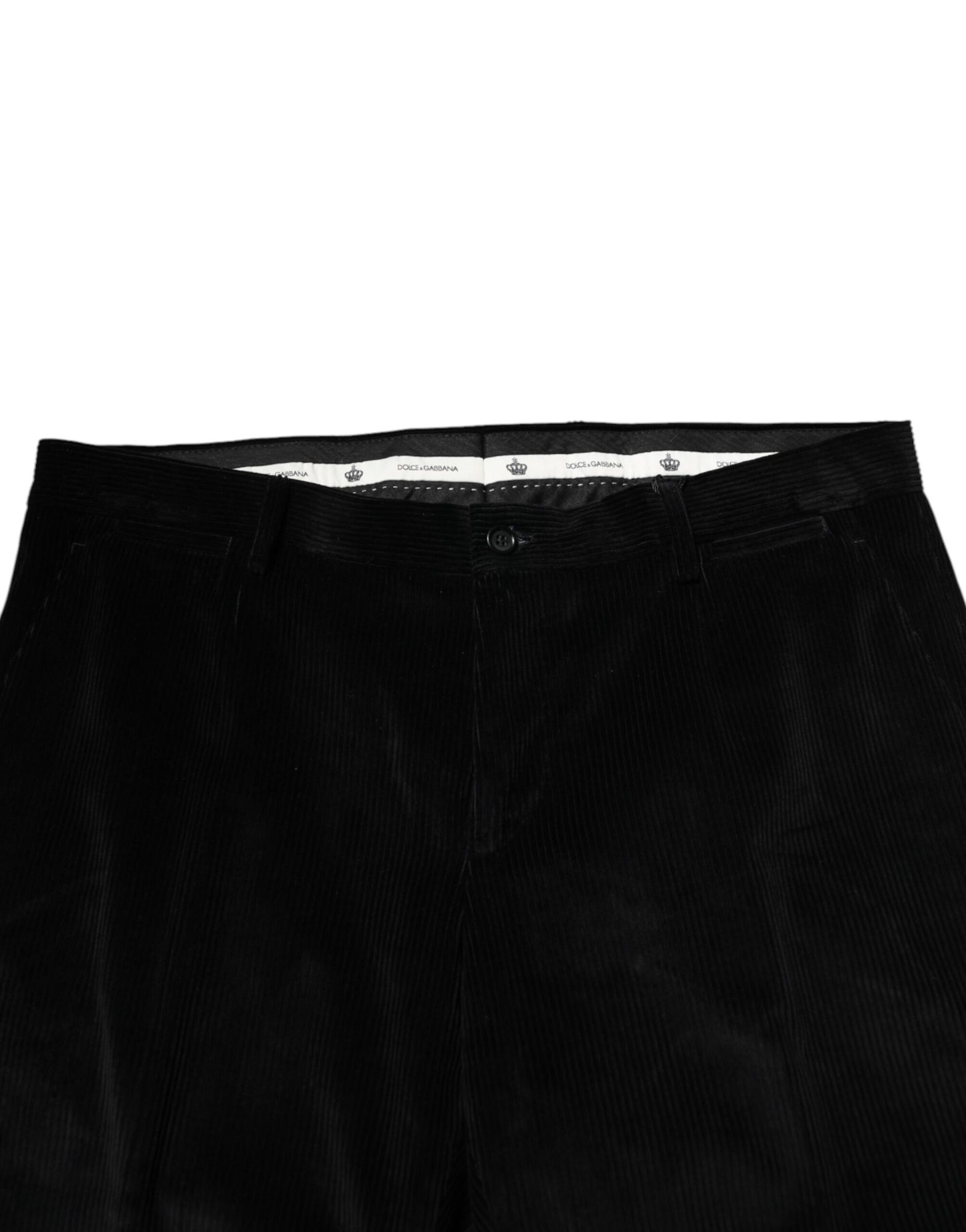 Black Cotton Men Dress Formal Trouser Pants-Dolce & Gabbana-LabelTerrace.com