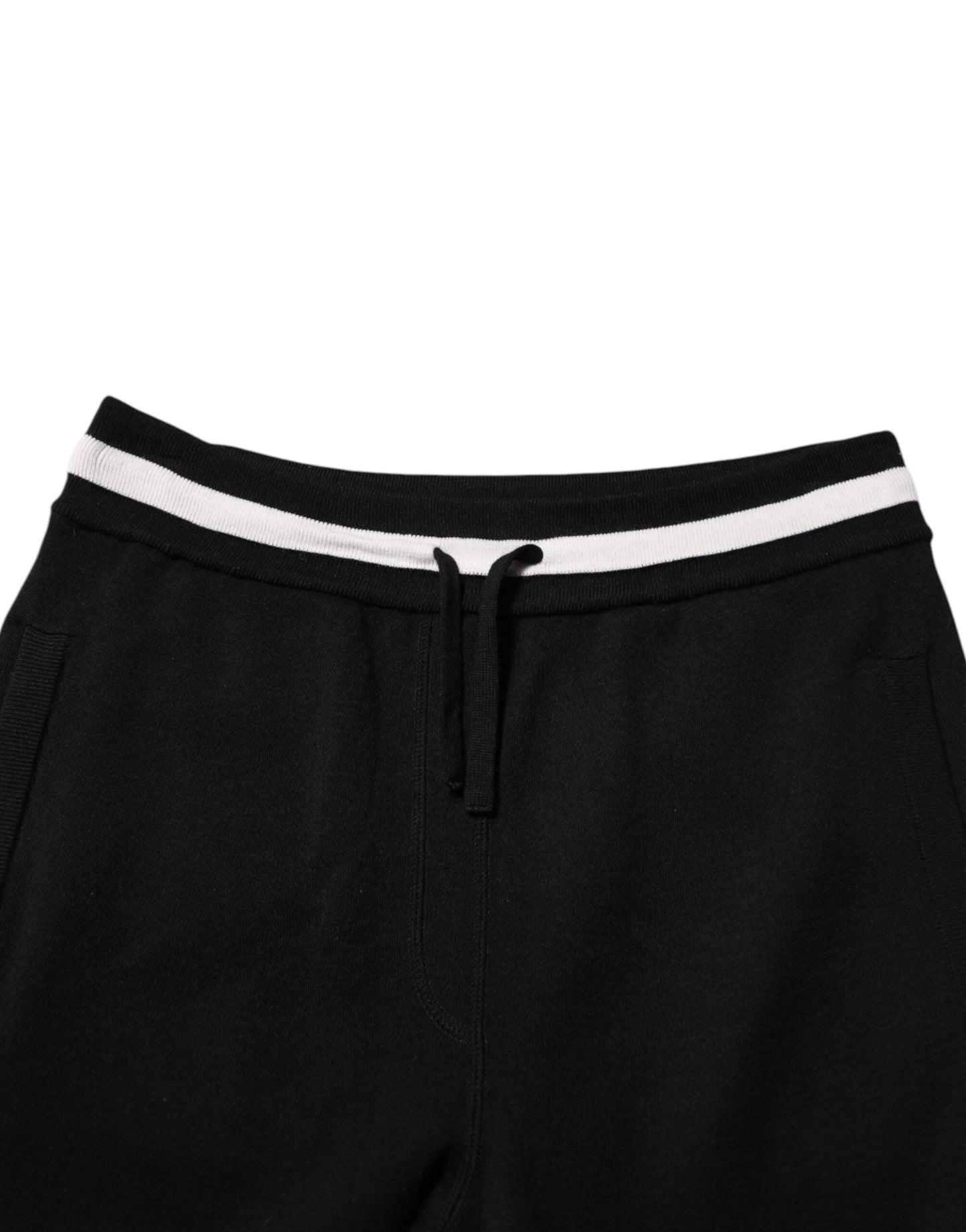 Black Cotton Men Jogger Sweatpants Pants-Dolce & Gabbana-LabelTerrace.com