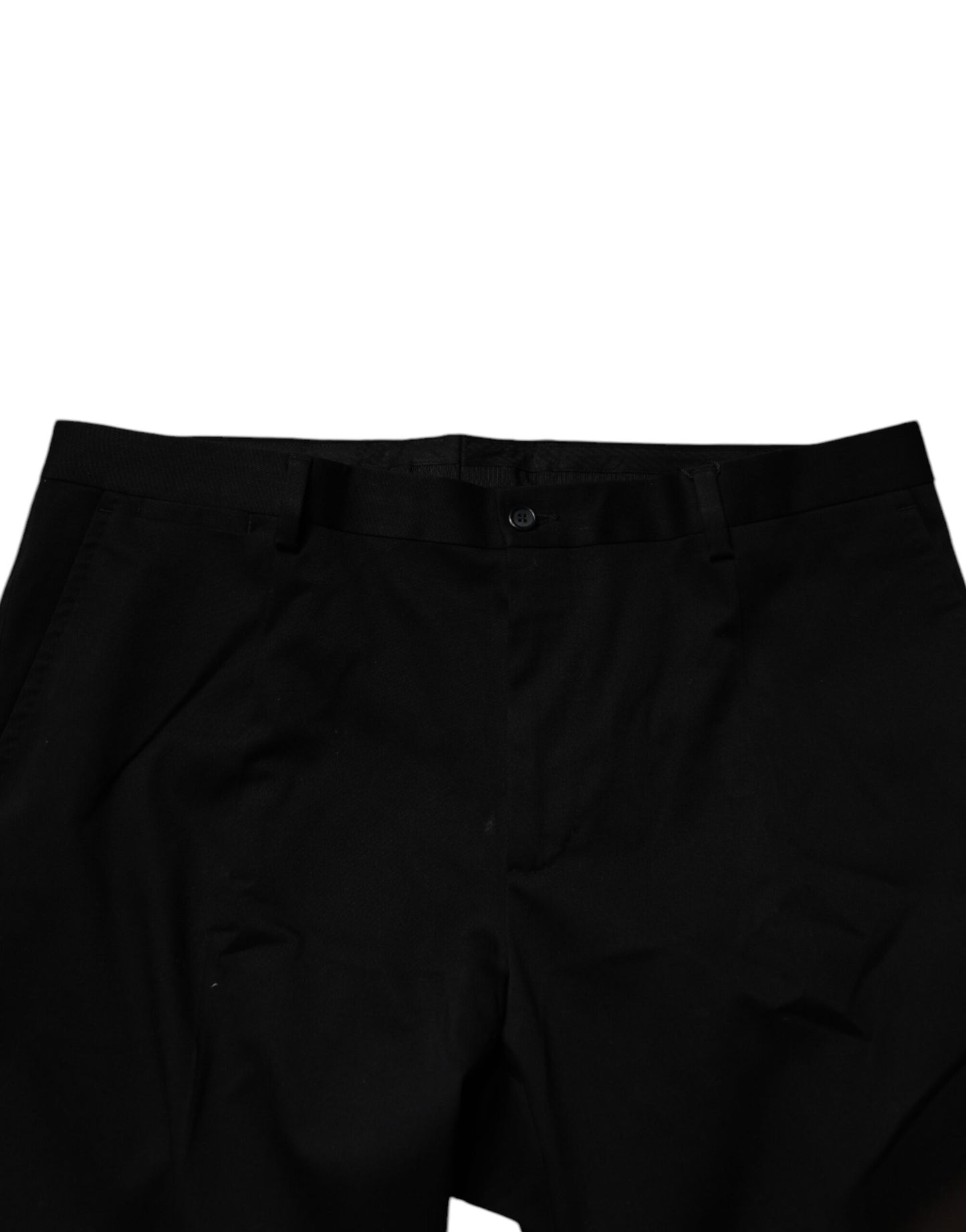 Black Cotton Men Skinny Dress Formal Pants-Dolce & Gabbana-LabelTerrace.com
