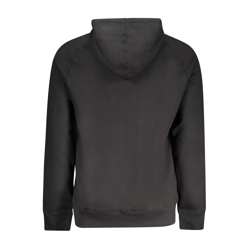 Black Cotton Men Sweater with Central Pockets and Zip-Timberland-LabelTerrace.com