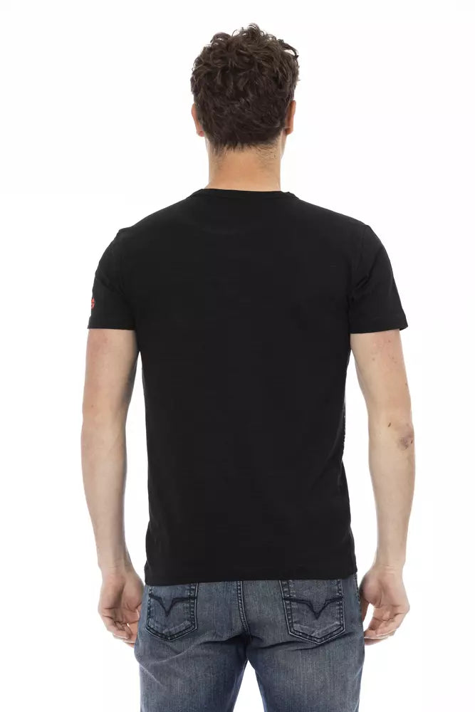 Black Cotton Men T-Shirt-Trussardi Action-LabelTerrace.com