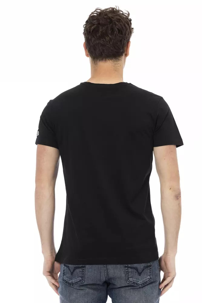 Black Cotton Men T-Shirt-Trussardi Action-LabelTerrace.com