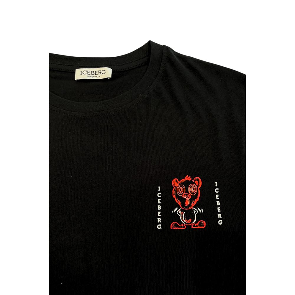Black Cotton Men T-Shirt-Iceberg-LabelTerrace.com