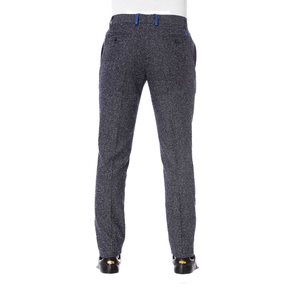 Black Cotton Men Trouser-Trussardi-LabelTerrace.com