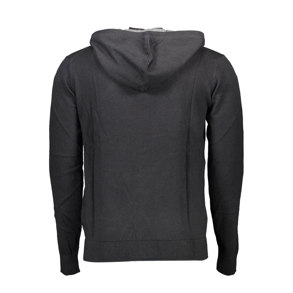 Sort bomulds cardigan til mænd