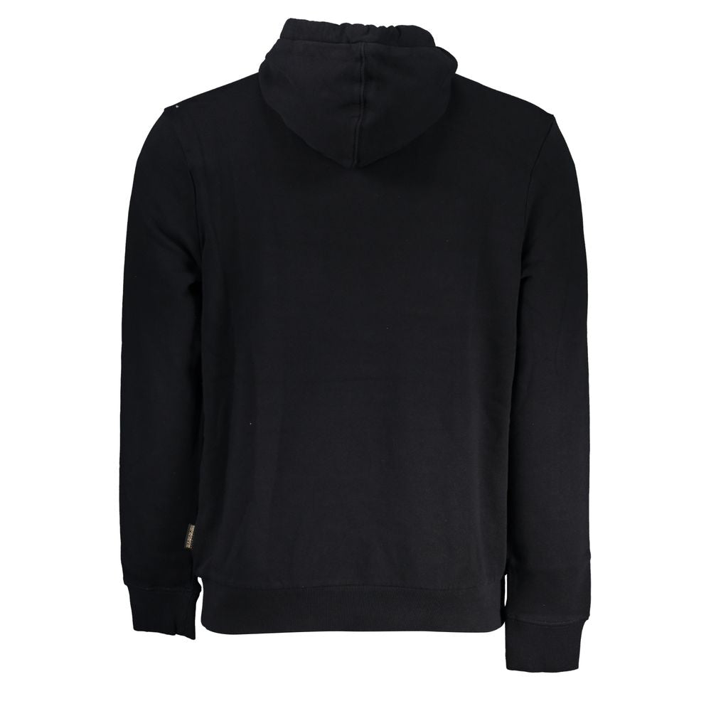 Black Cotton Men's Hooded Sweater-Napapijri-LabelTerrace.com