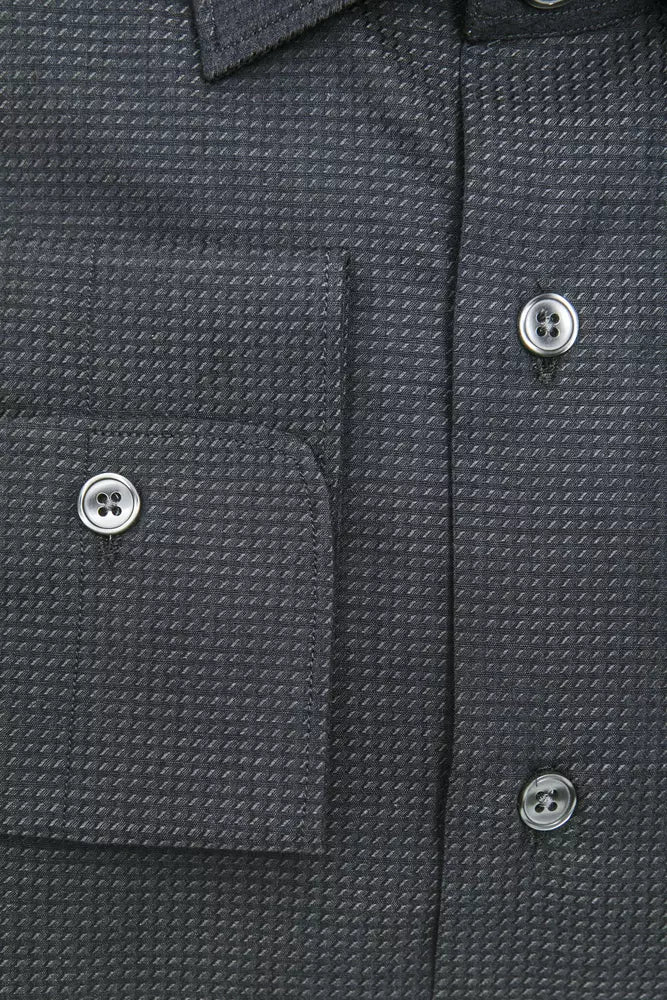 Black Cotton Men's Shirt-Robert Friedman-LabelTerrace.com