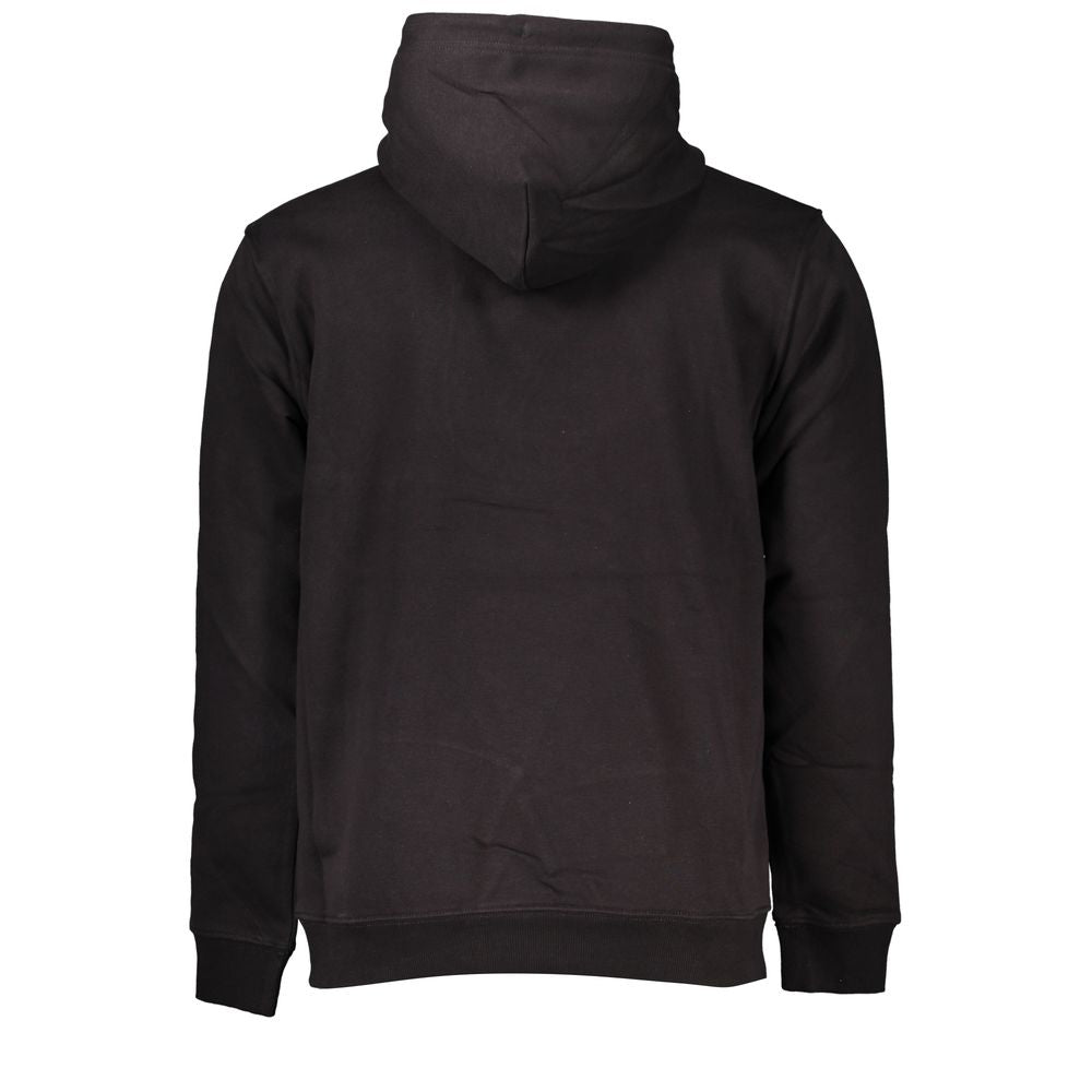 Black Cotton Men's Sweater Hoodie-Tommy Hilfiger-LabelTerrace.com