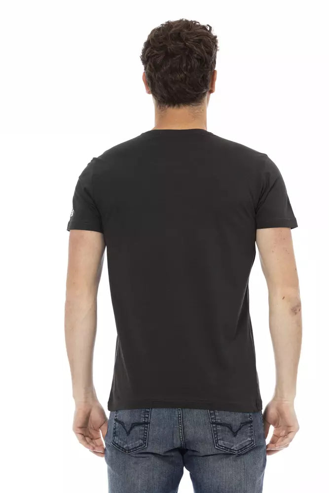 Black Cotton Men's T-Shirt-Trussardi Action-LabelTerrace.com