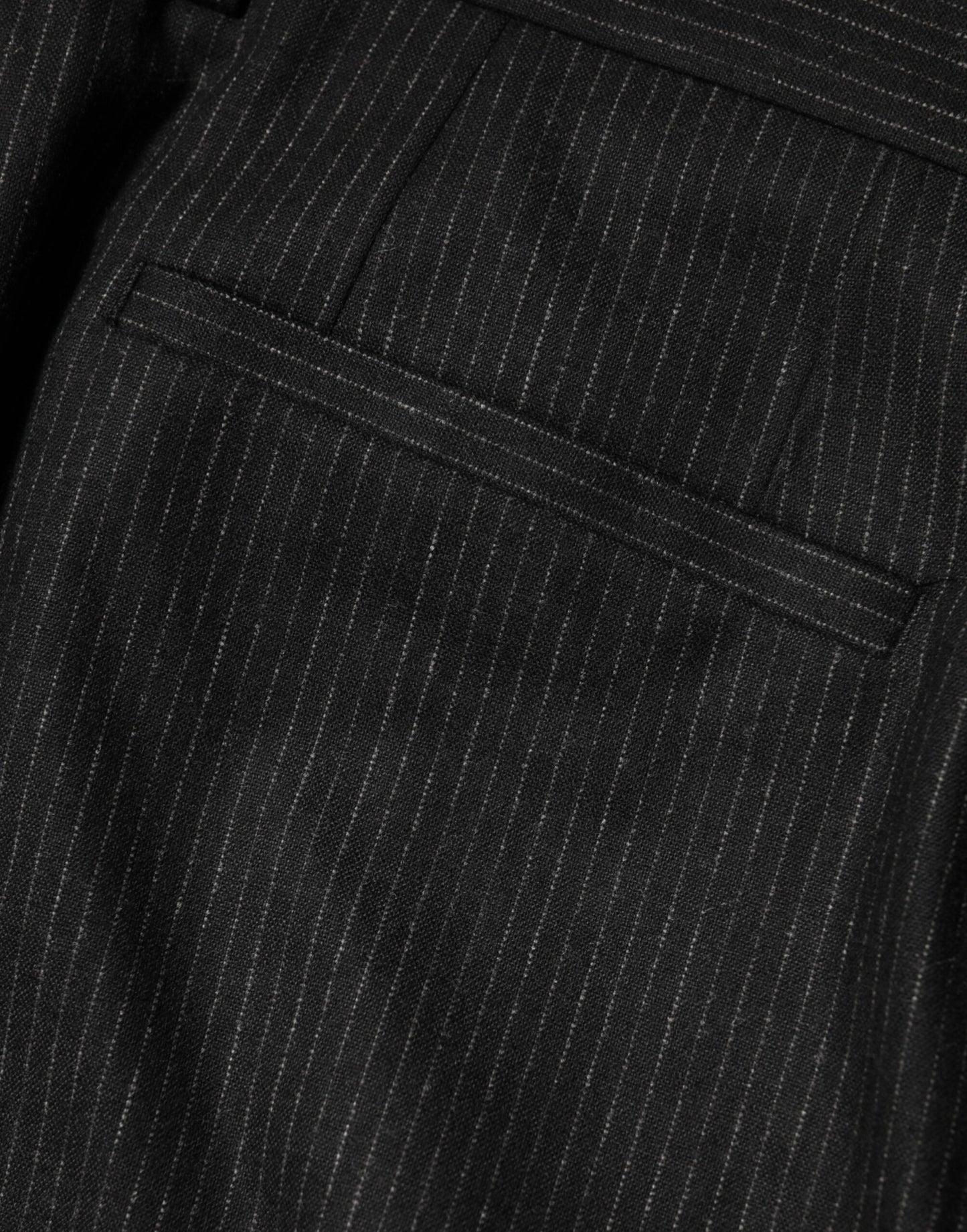 Black Cotton Mid Waist Dress Trouser Pants-Dolce & Gabbana-LabelTerrace.com