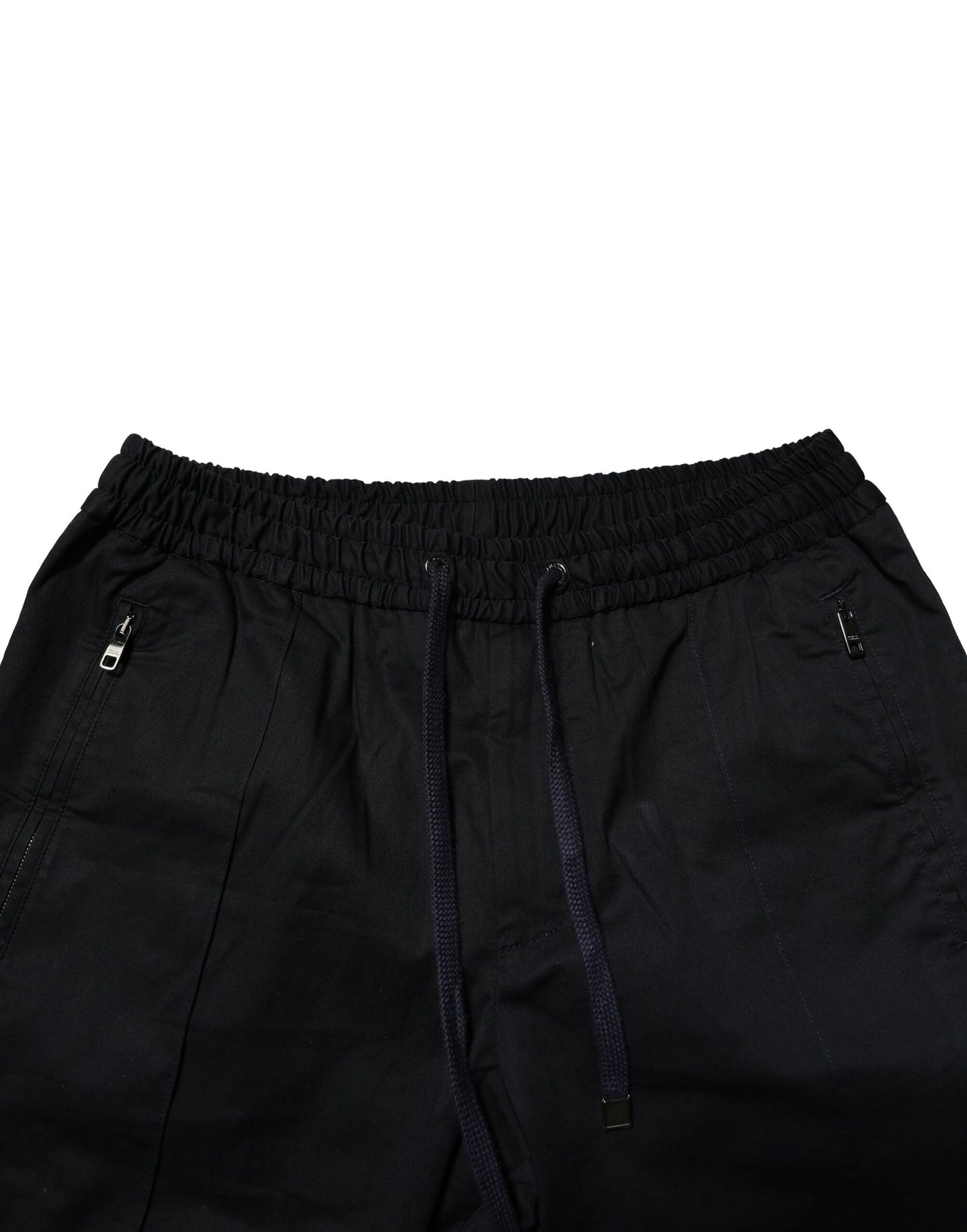 Black Cotton Mid Waist Jogger Pants-Dolce & Gabbana-LabelTerrace.com