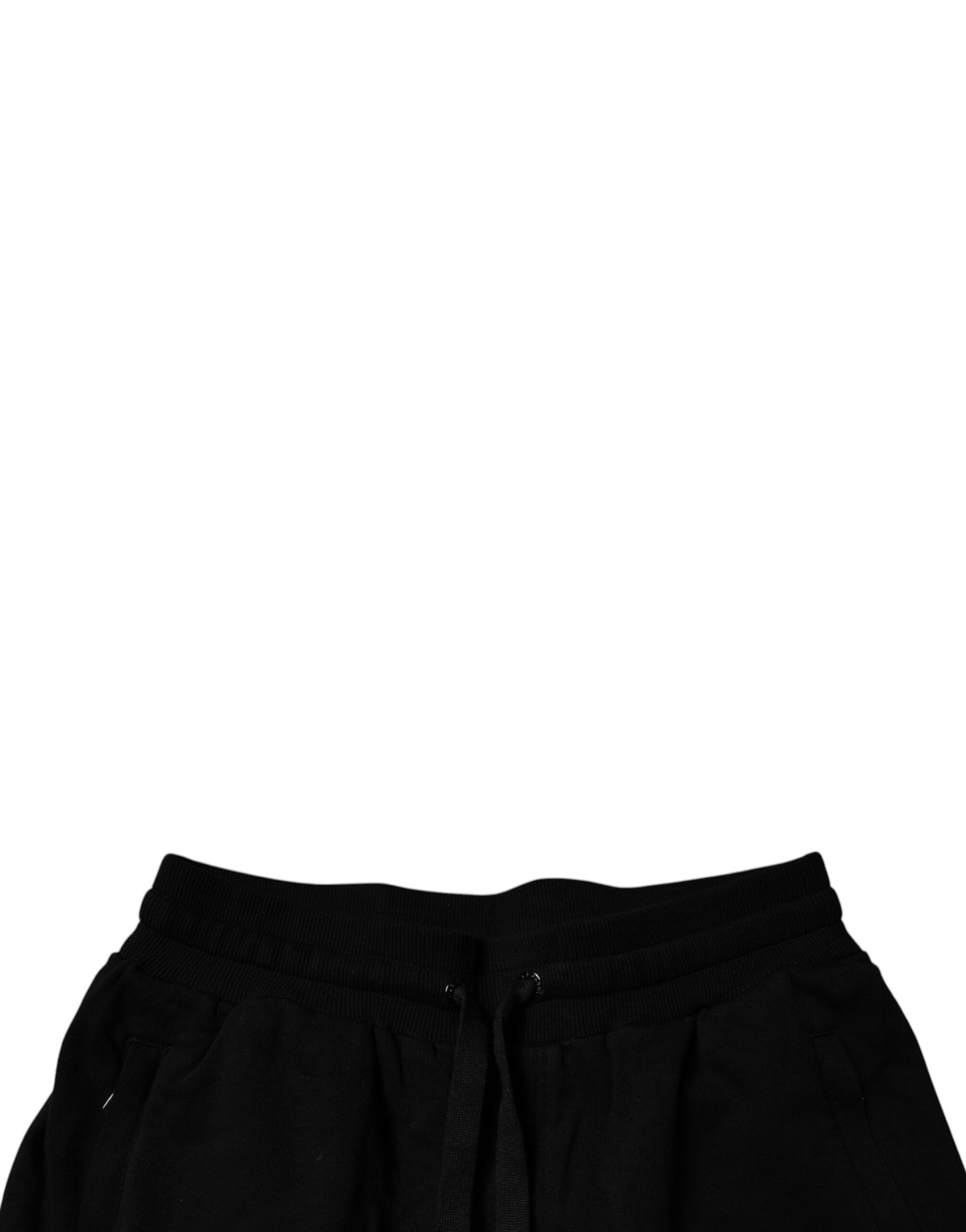 Black Cotton Mid Waist Jogger Sweatpants Pants-Dolce & Gabbana-LabelTerrace.com