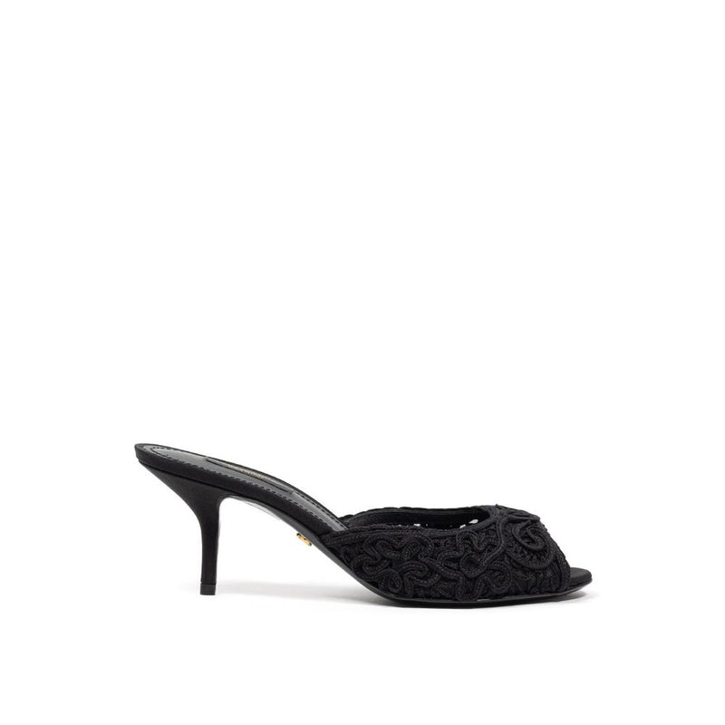 Black Cotton Sandal-Dolce & Gabbana-LabelTerrace.com