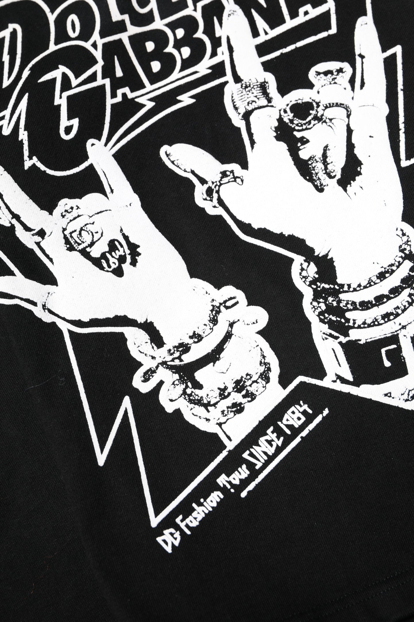 Black Cotton Printed Short Sleeves T-shirt-Dolce & Gabbana-LabelTerrace.com