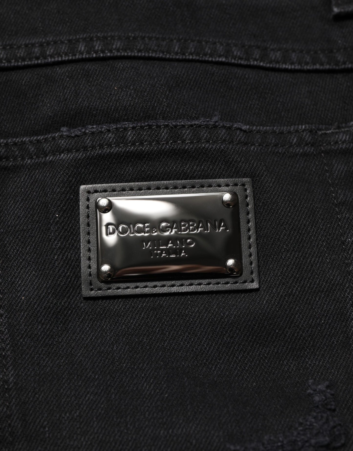 Black Cotton Regular Denim Men Trouser Jeans-Dolce & Gabbana-LabelTerrace.com