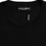 Black Cotton Round Neck Short Sleeves T-shirt-Dolce & Gabbana-LabelTerrace.com
