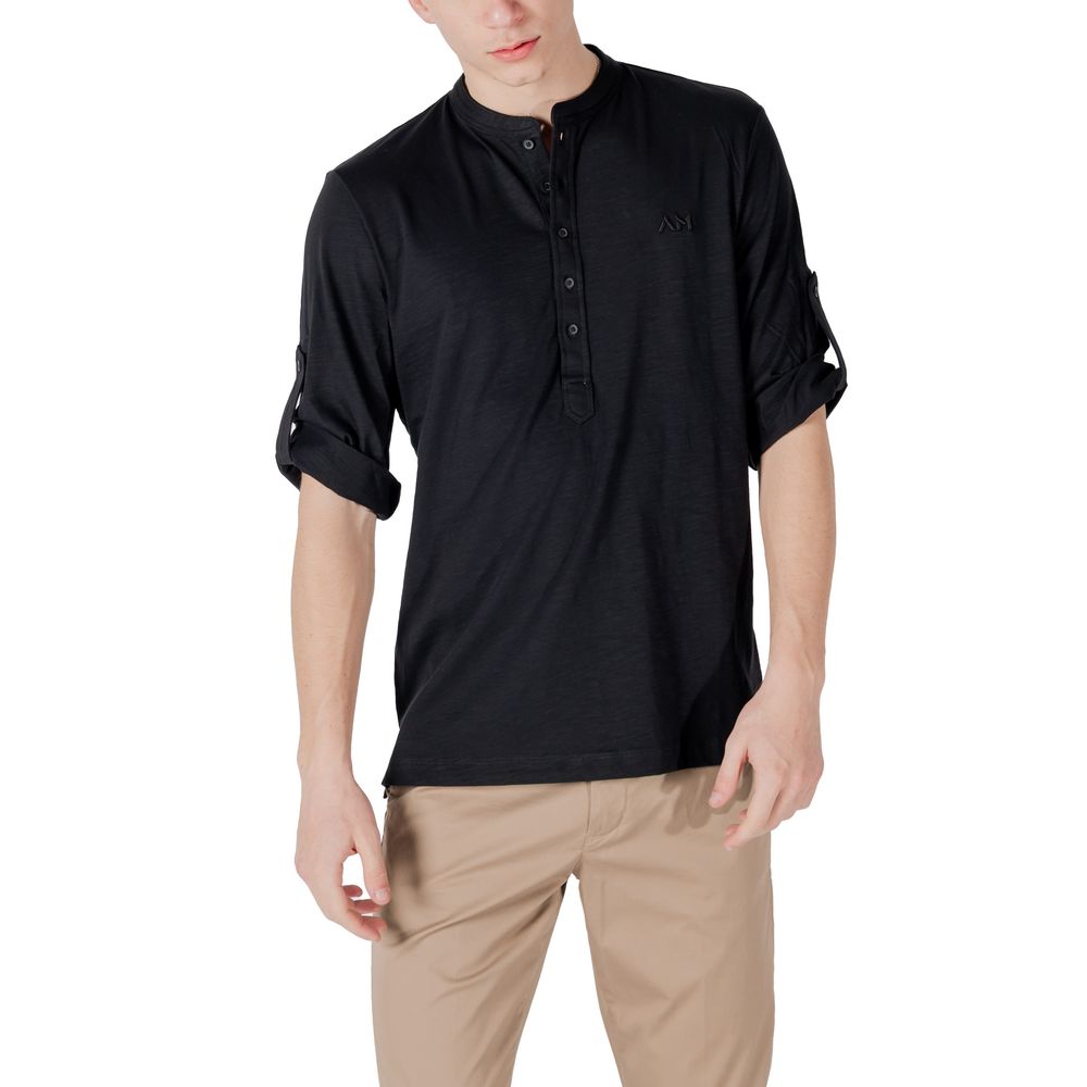 Black Cotton Shortsleeve Shirt