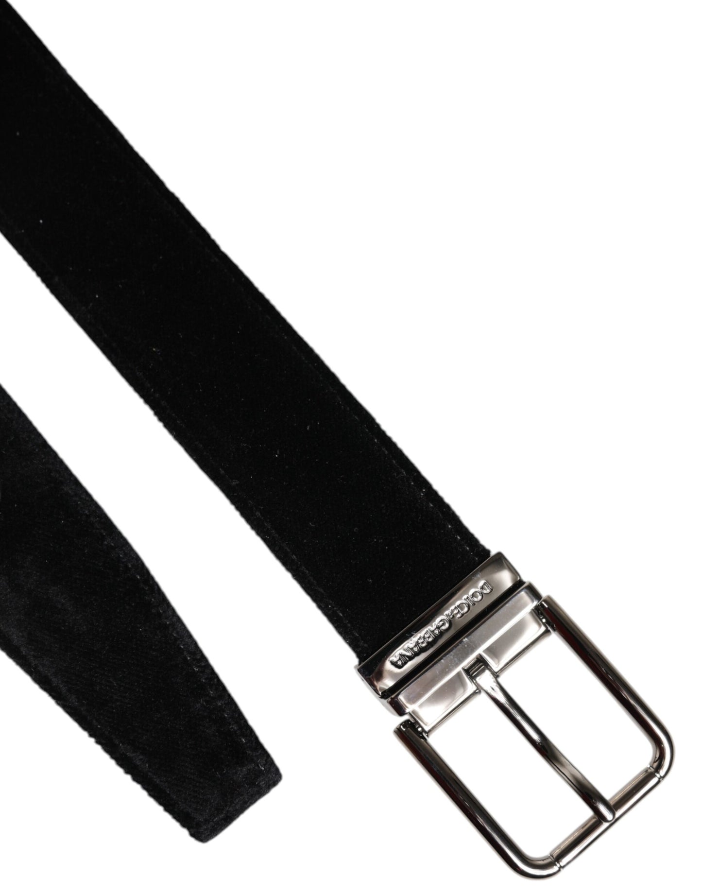 Black Cotton Silver Metal Buckle Belt
