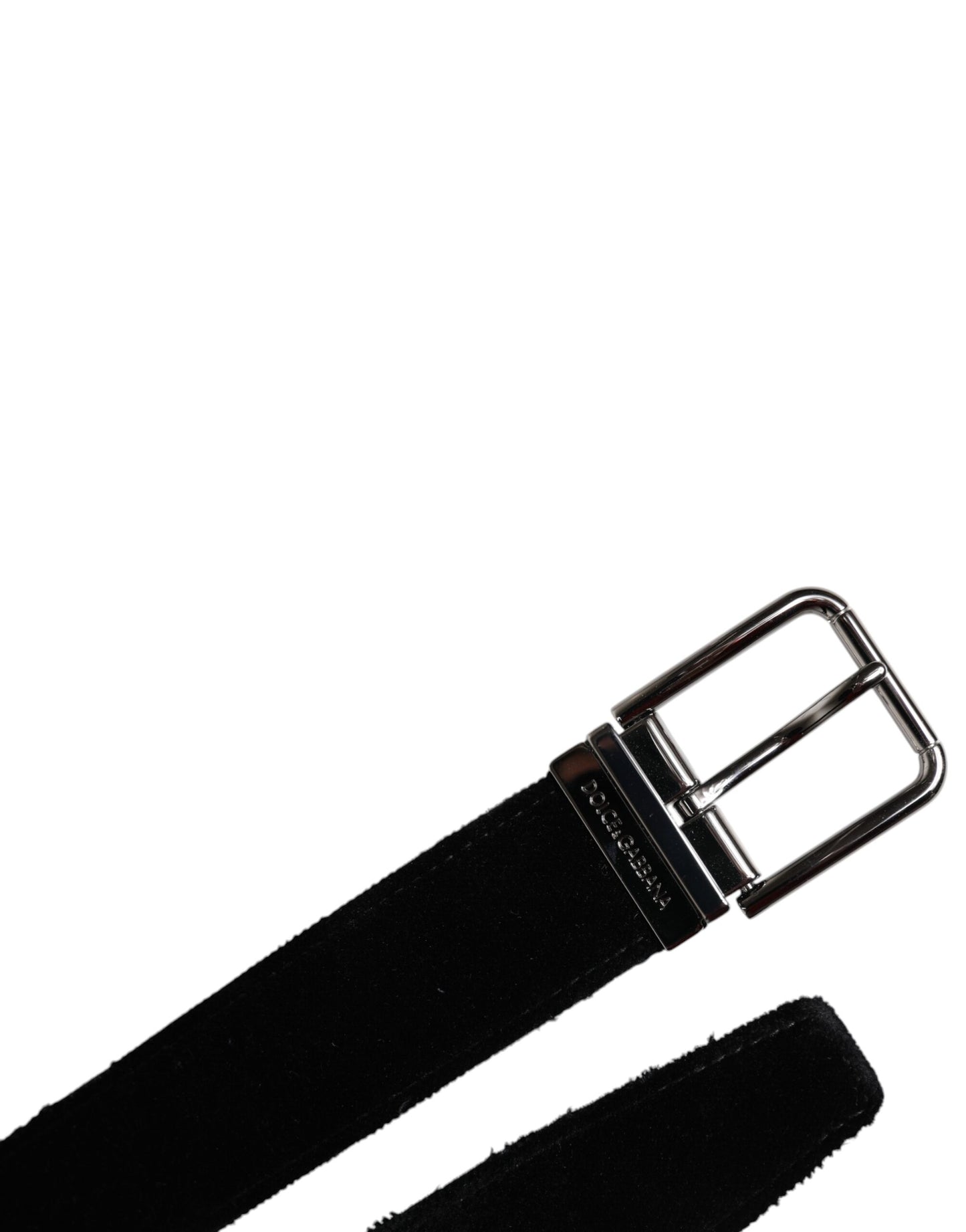 Black Cotton Silver Tone Metal Buckle Belt-Dolce & Gabbana-LabelTerrace.com