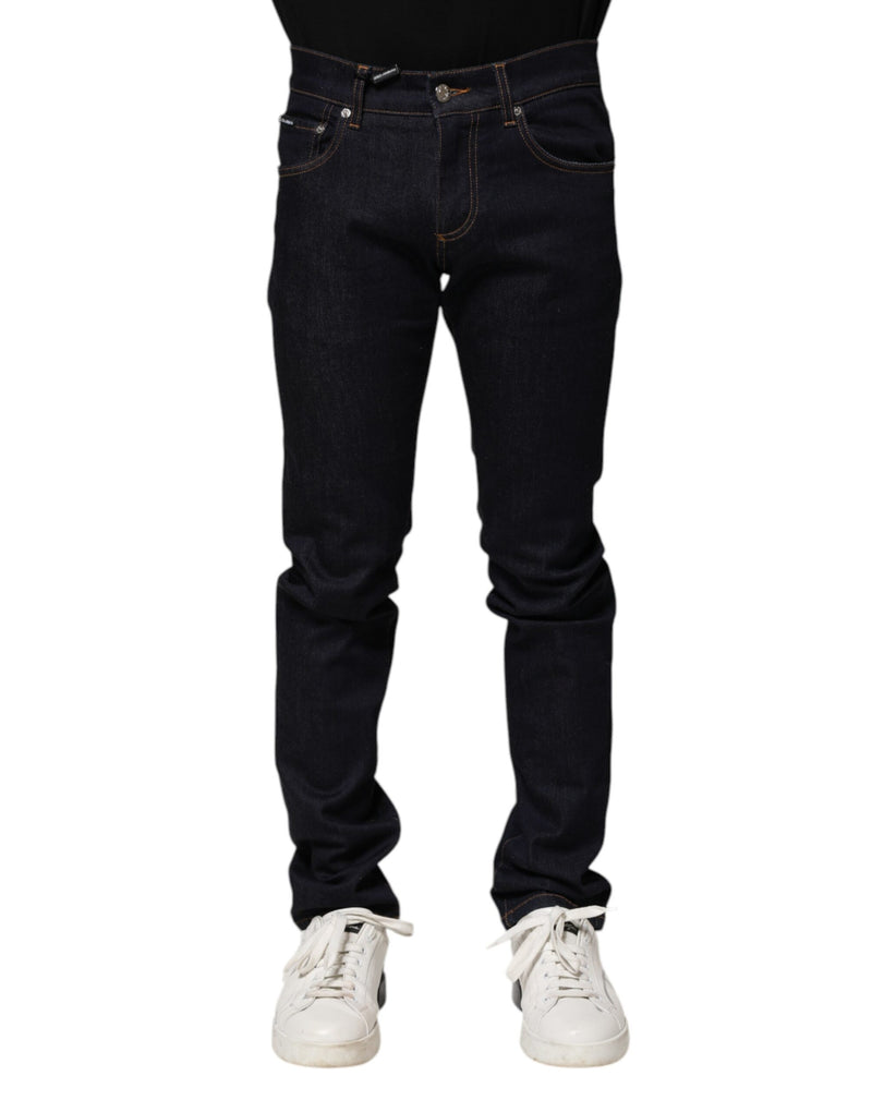 Black Cotton Skinny Men Denim Jeans-Dolce & Gabbana-LabelTerrace.com