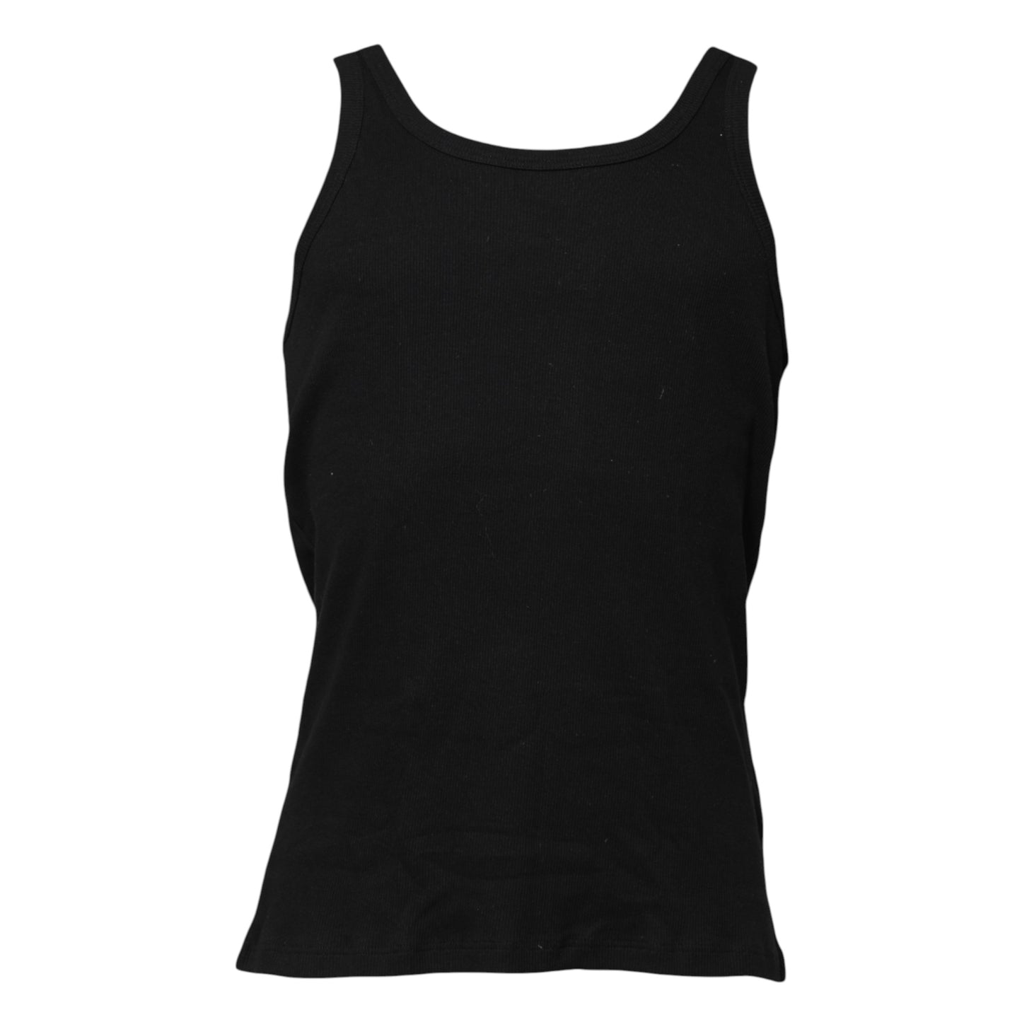 Black Cotton Sleeveless Underwear Tank T-shirt-Dolce & Gabbana-LabelTerrace.com