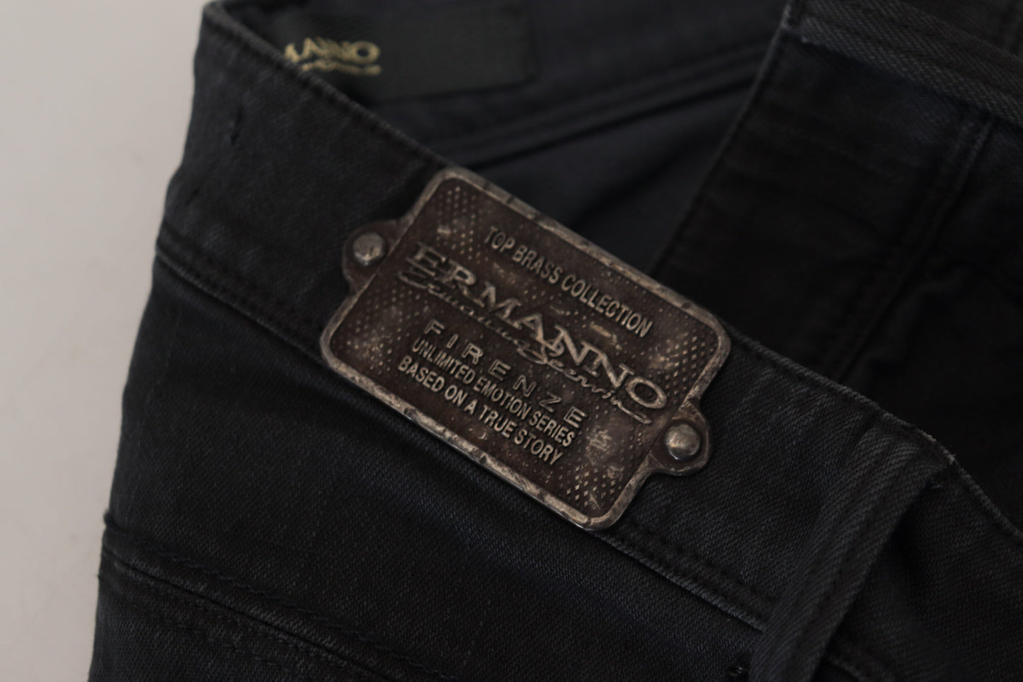 Black Cotton Slim Fit Women Denim Jeans-Ermanno Scervino-LabelTerrace.com